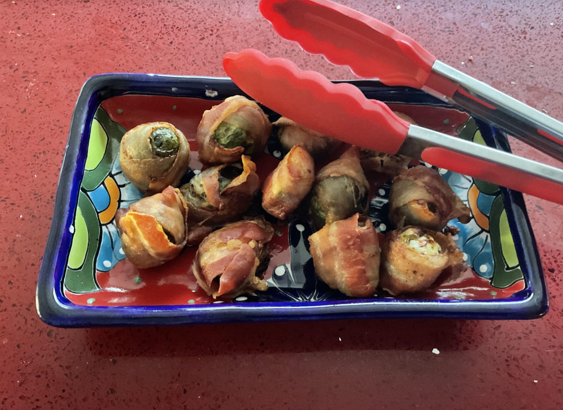 Final Product of Bacon Wrapped Brussel Sprouts